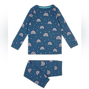 Marks & Spencer Kids Pajama Set Rainbow Print Size 5-6 Shirt Pants
